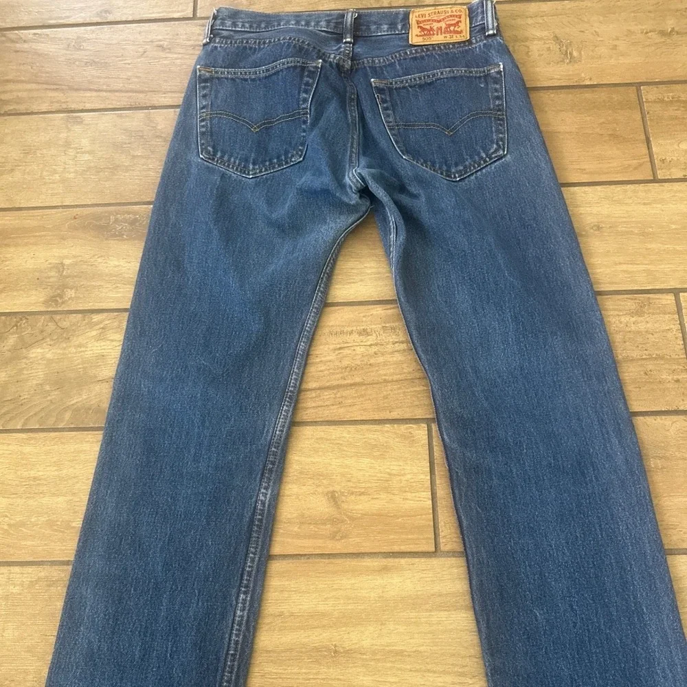 Levi's 505 Jeans Mens 31x34 Blue Excellent Regular Fit Straight Leg Denim